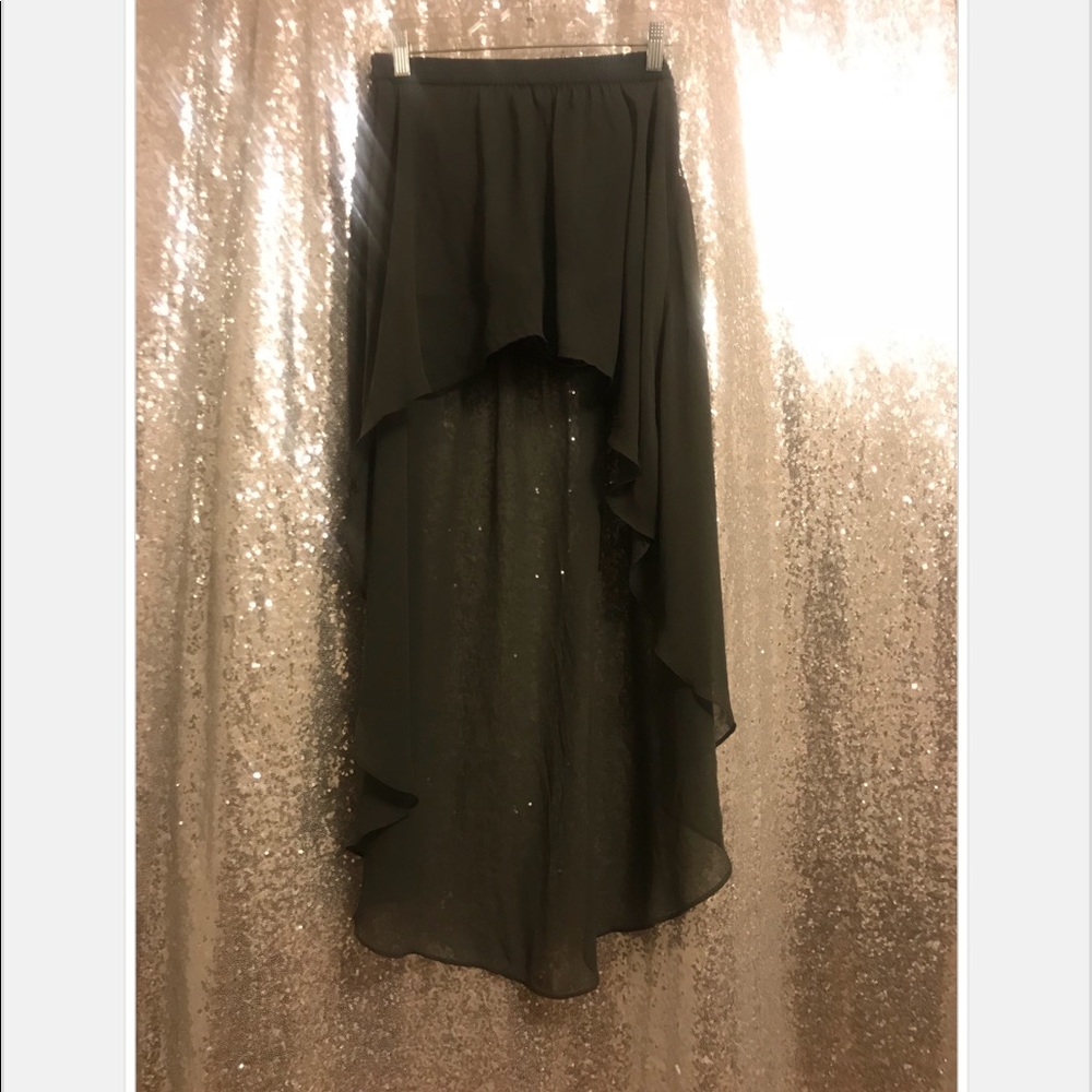 Forever 21 High low Green Skirt Medium